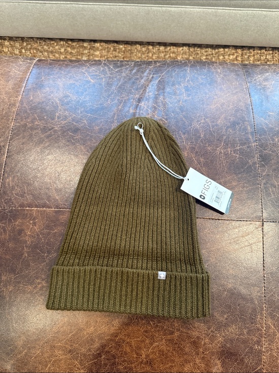 Figs Accessories - FIGS Olive Ribbed Knit Beanie